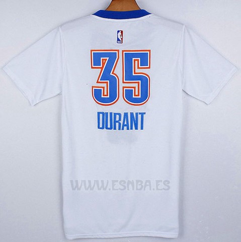 Camiseta Manga Corta Oklahoma City Thunder Kevin Durant #35 Blanco